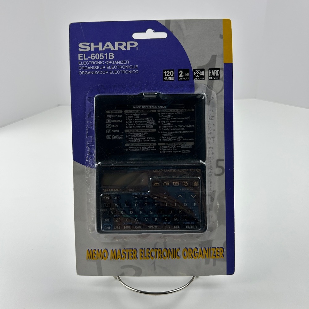 Vintage Sharp EL-6051B Electronic Organizer Memo Master PDA Opened Package‎